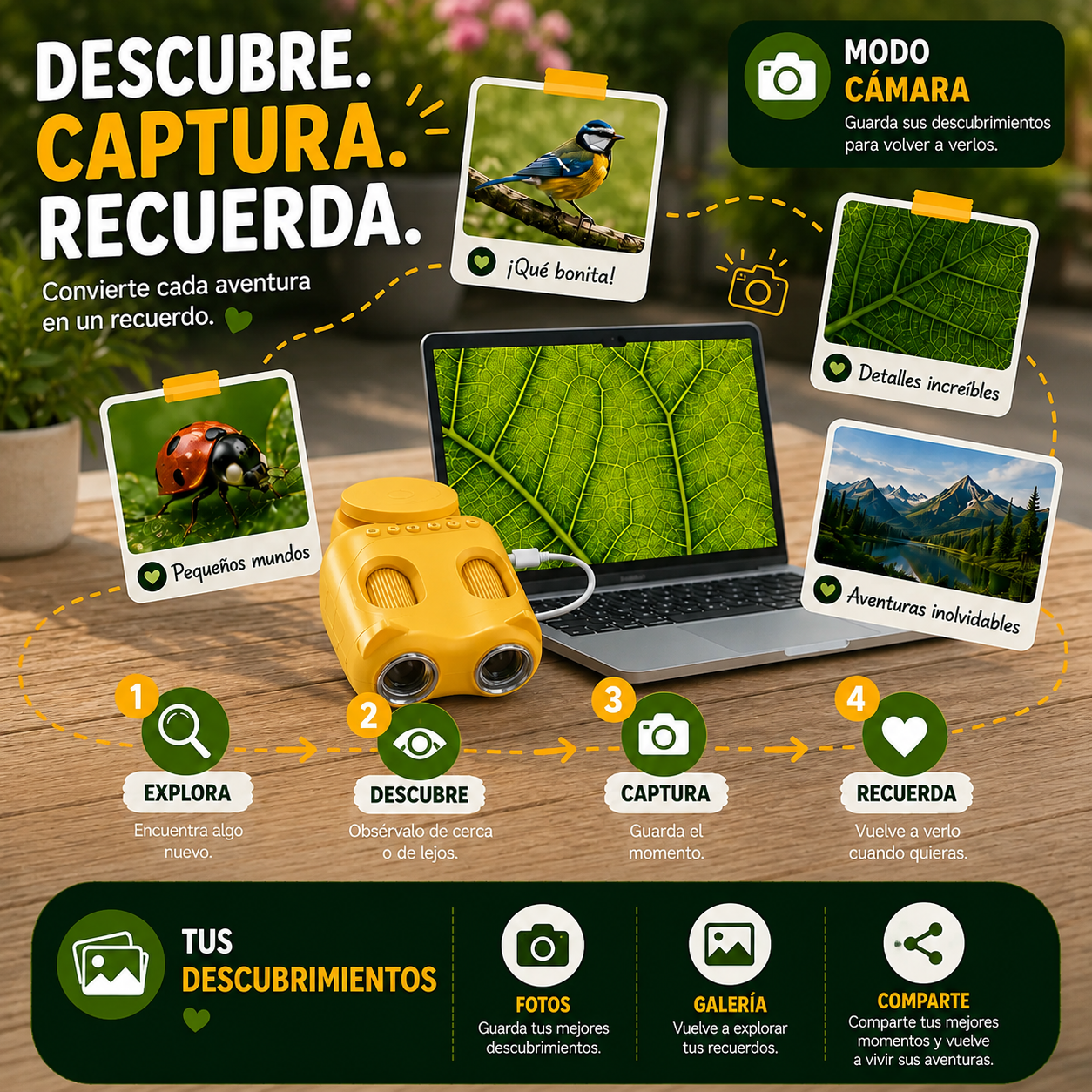 Microscopio y Telescopio 2 en 1 para Niños